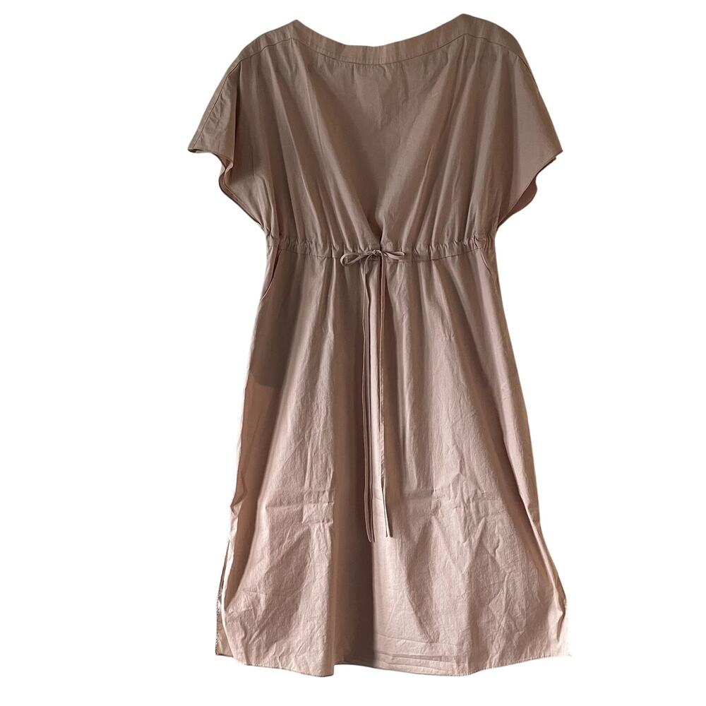 Becken Khaki Beige Oversized Boat Neck Dress - Made in NY